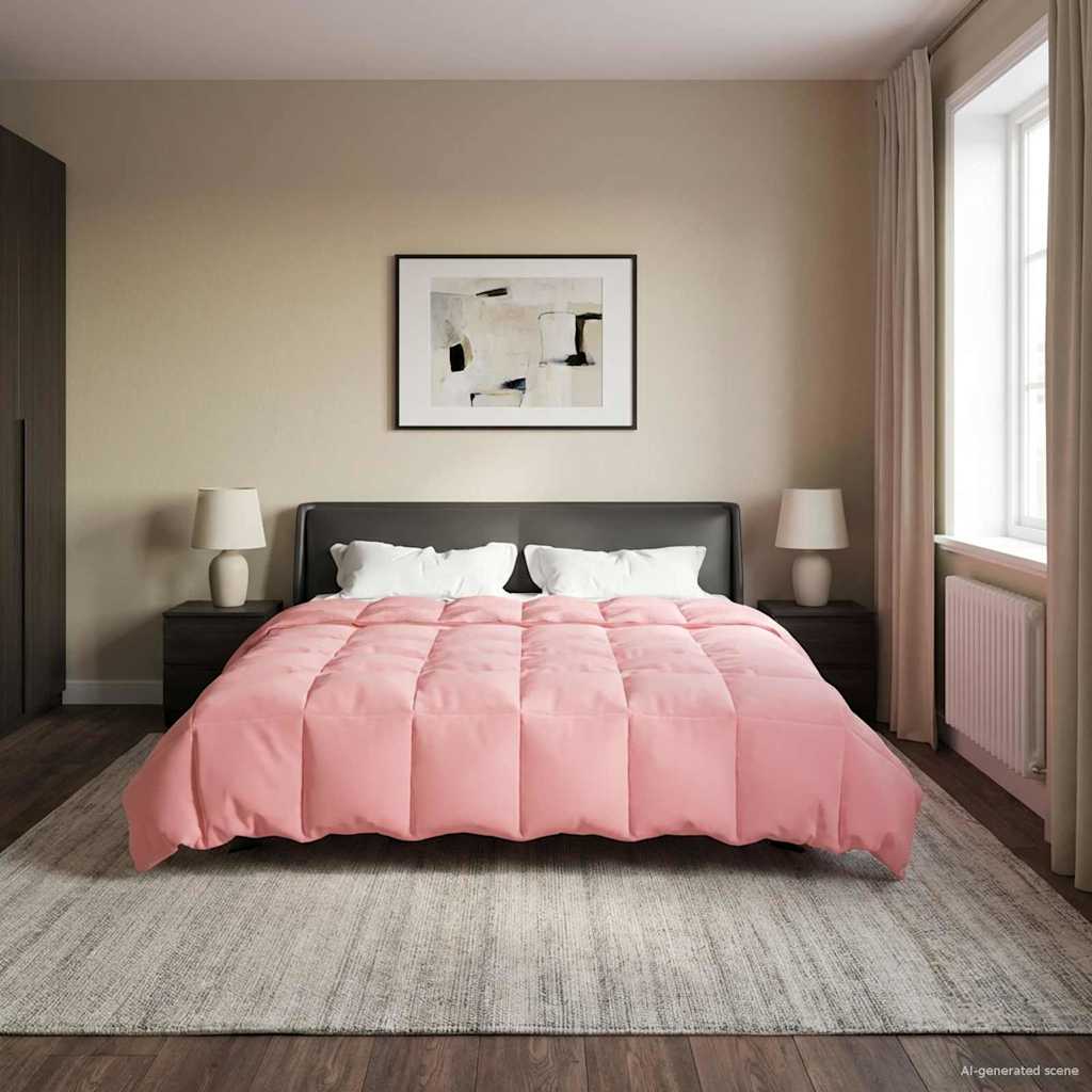 vidaXL Winter Dekbed Gekwilt Zwart 200 x 200 cm Microfiber