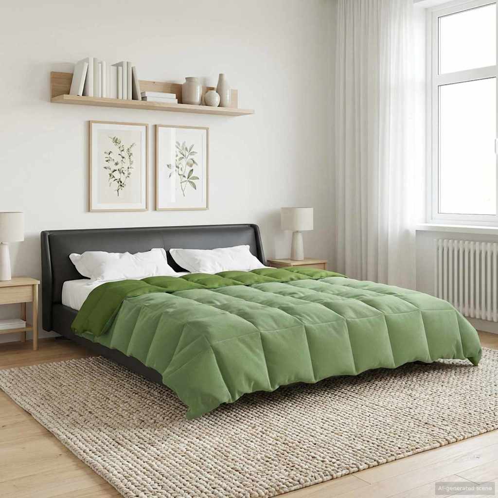 vidaXL Winter Dekbed Gekwilt Zwart 200 x 200 cm Microfiber