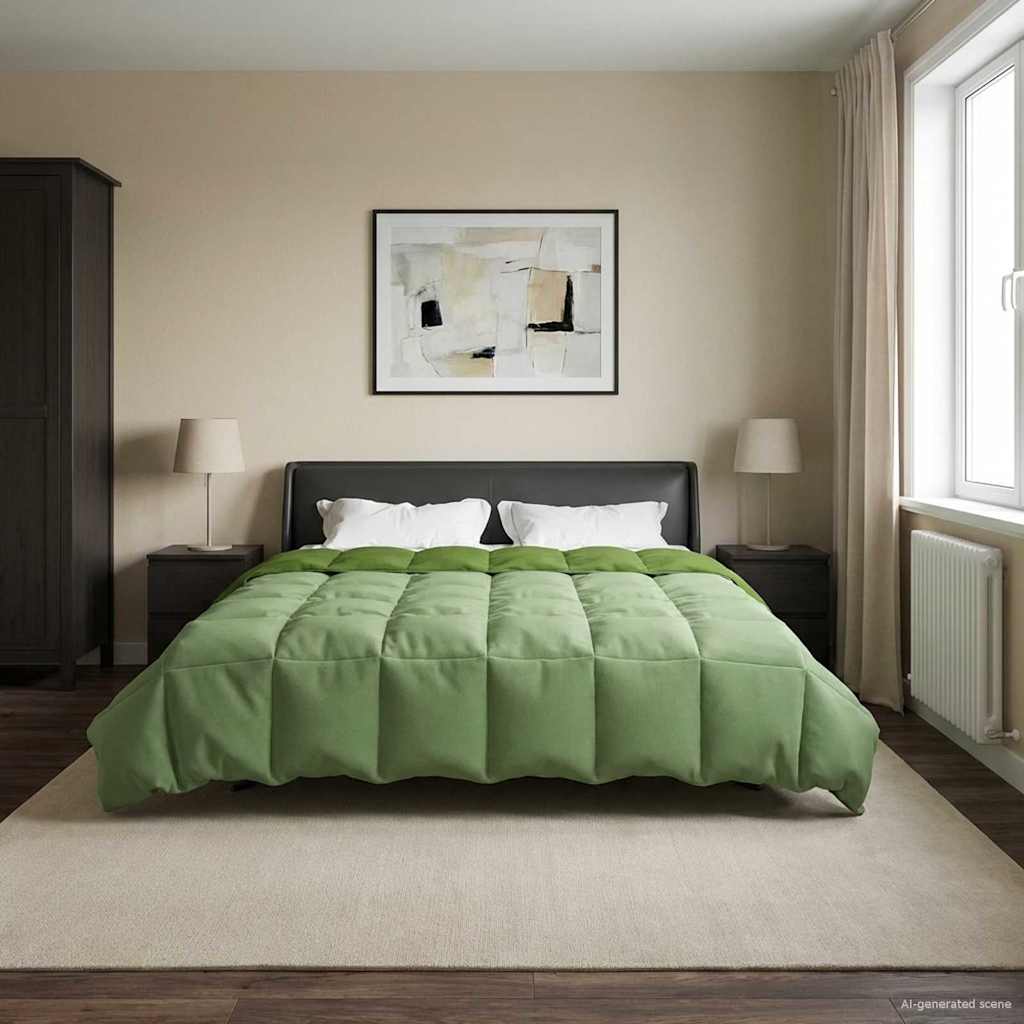 vidaXL Winter Dekbed Gekwilt Zwart 200 x 200 cm Microfiber