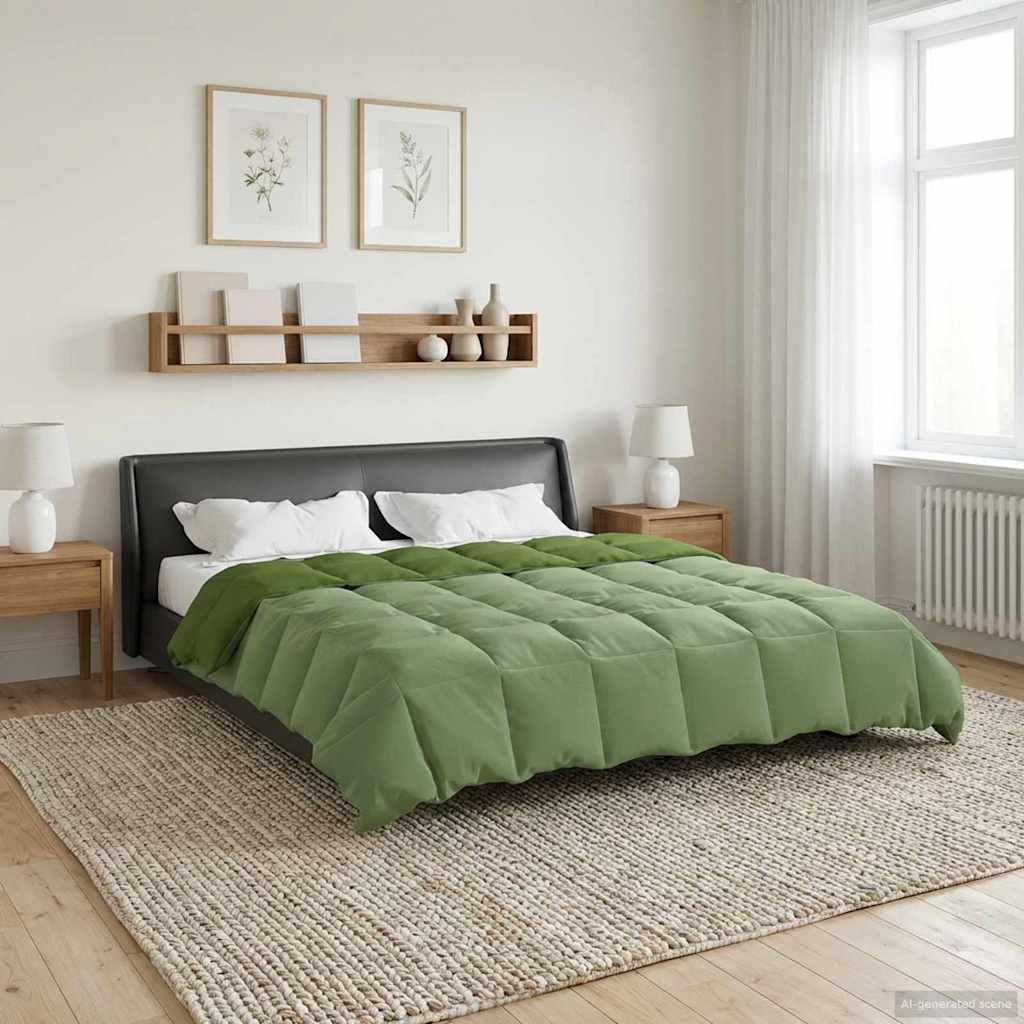 vidaXL Winter Dekbed Gekwilt Zwart 200 x 200 cm Microfiber