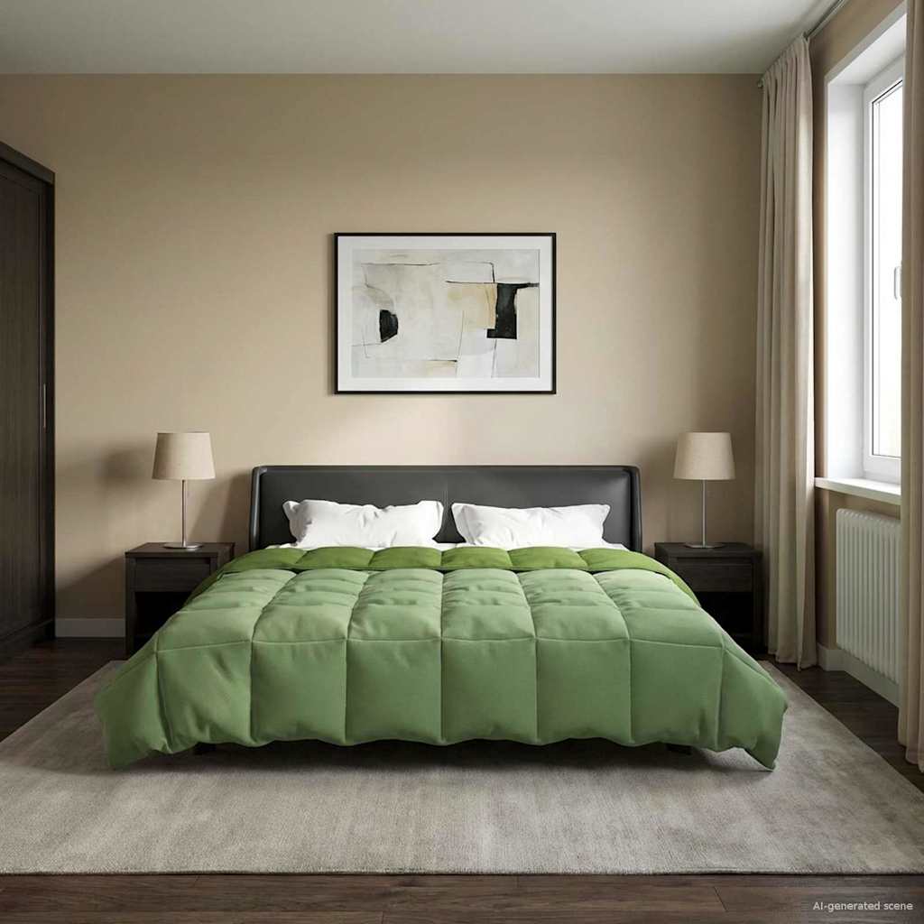 vidaXL Winter Dekbed Gekwilt Zwart 200 x 200 cm Microfiber