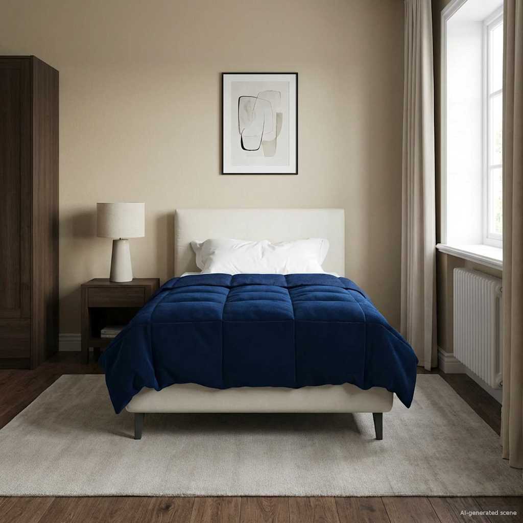 vidaXL Winter Dekbed Gekwilt Zwart 200 x 200 cm Microfiber