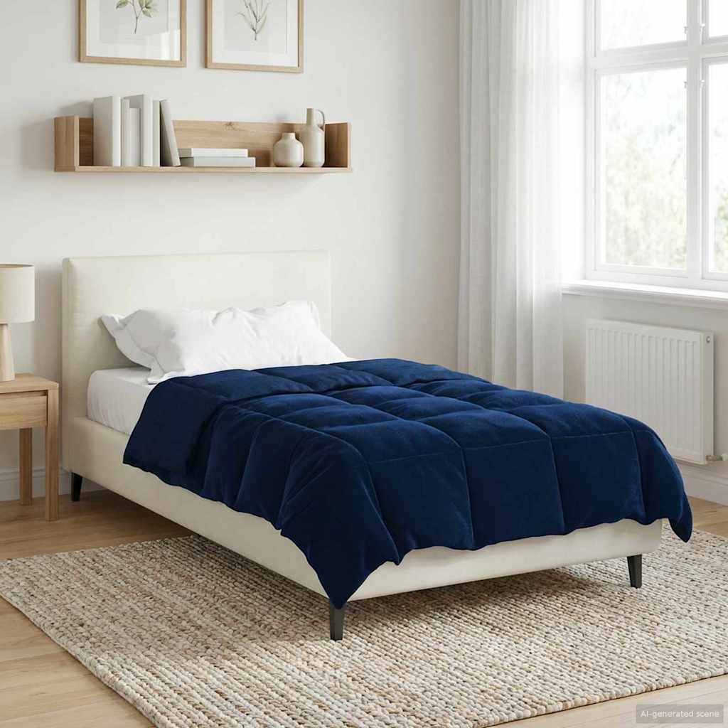 vidaXL Winter Dekbed Gekwilt Zwart 200 x 200 cm Microfiber