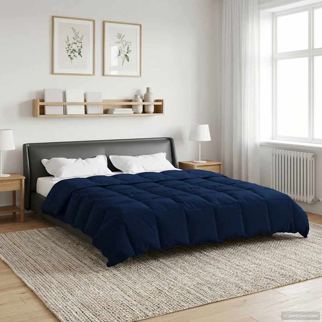 vidaXL Winter Dekbed Gekwilt Zwart 200 x 200 cm Microfiber