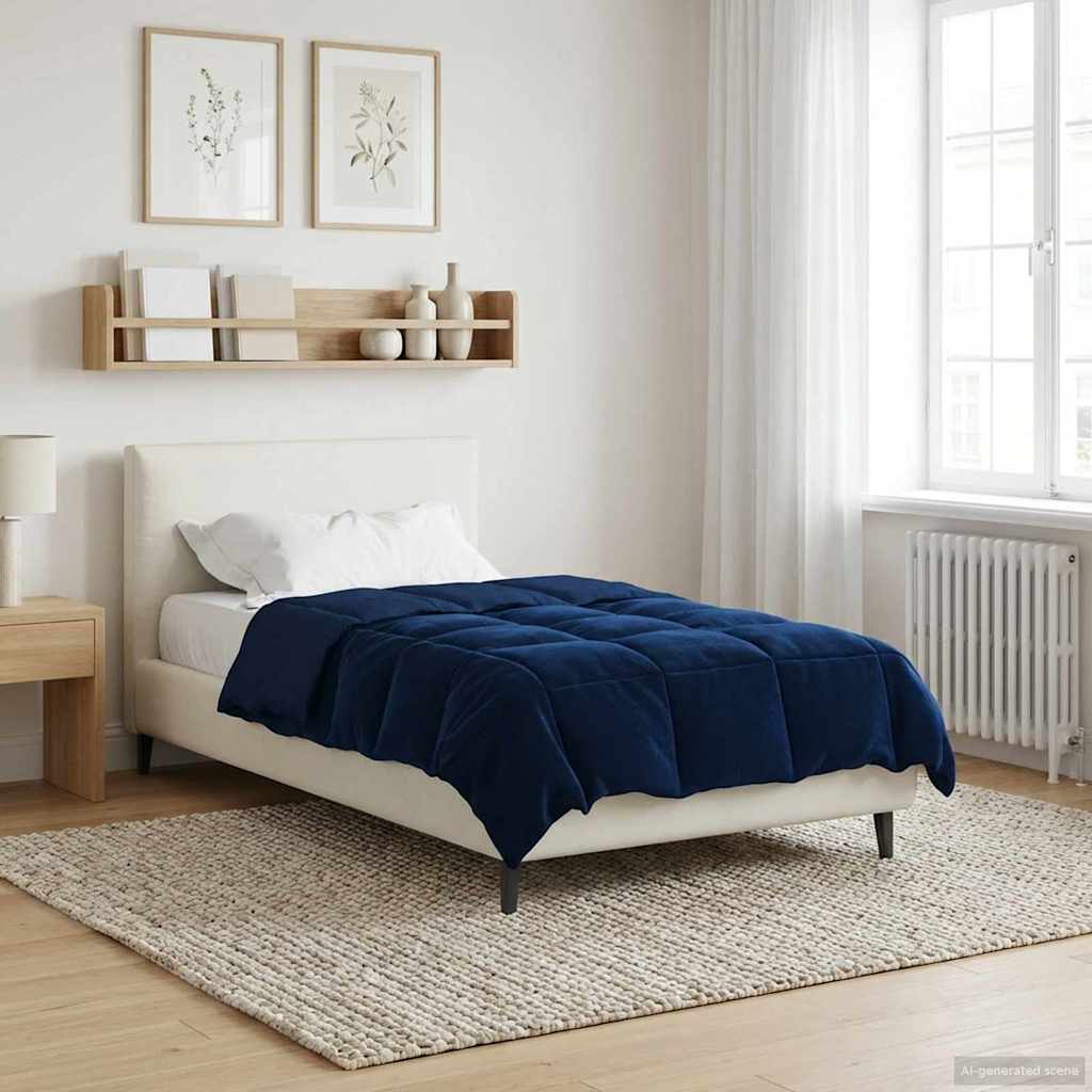 vidaXL Winter Dekbed Gekwilt Zwart 200 x 200 cm Microfiber