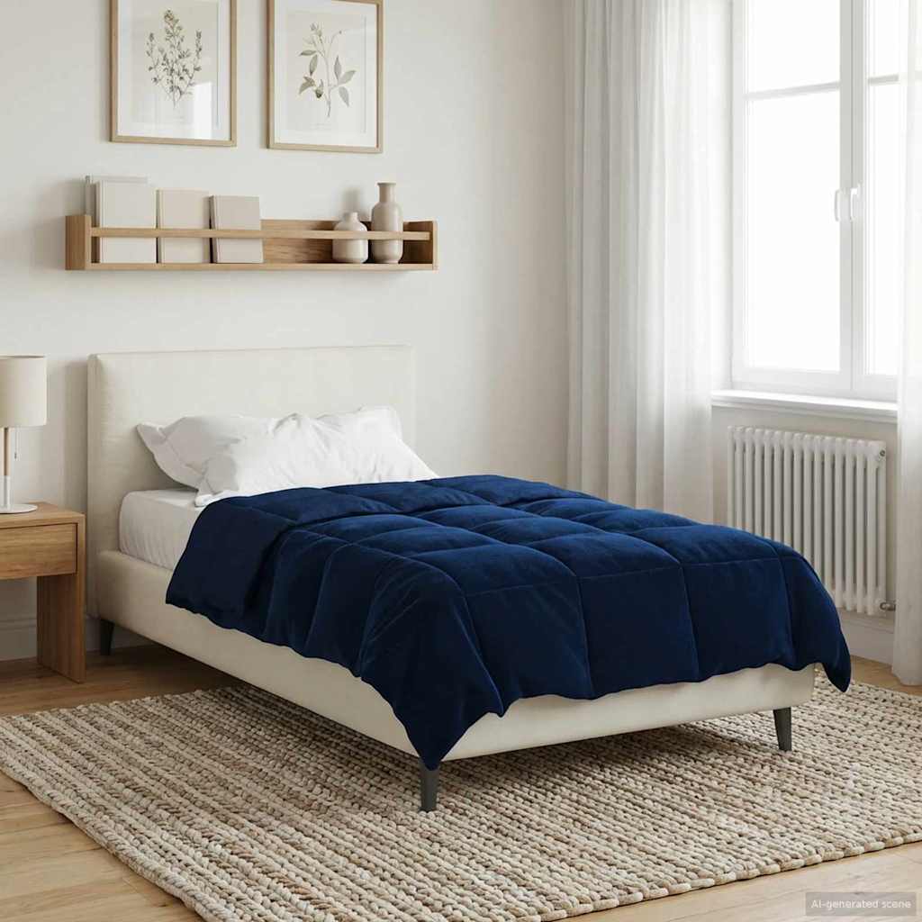 vidaXL Winter Dekbed Gekwilt Zwart 200 x 200 cm Microfiber