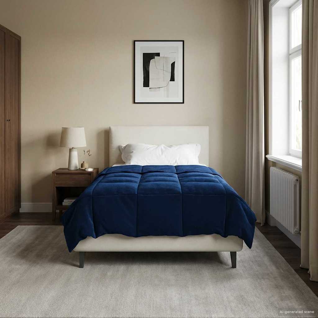 vidaXL Winter Dekbed Gekwilt Zwart 200 x 200 cm Microfiber