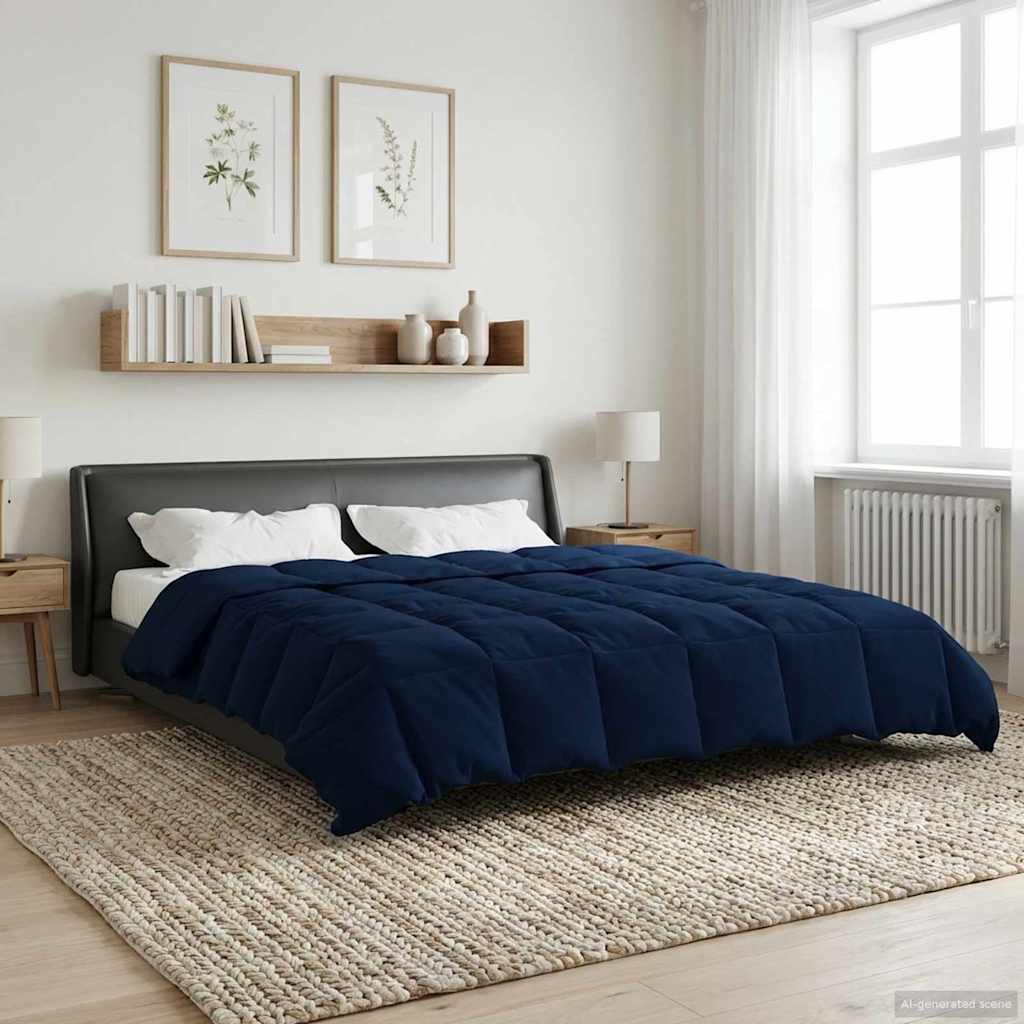 vidaXL Winter Dekbed Gekwilt Zwart 200 x 200 cm Microfiber