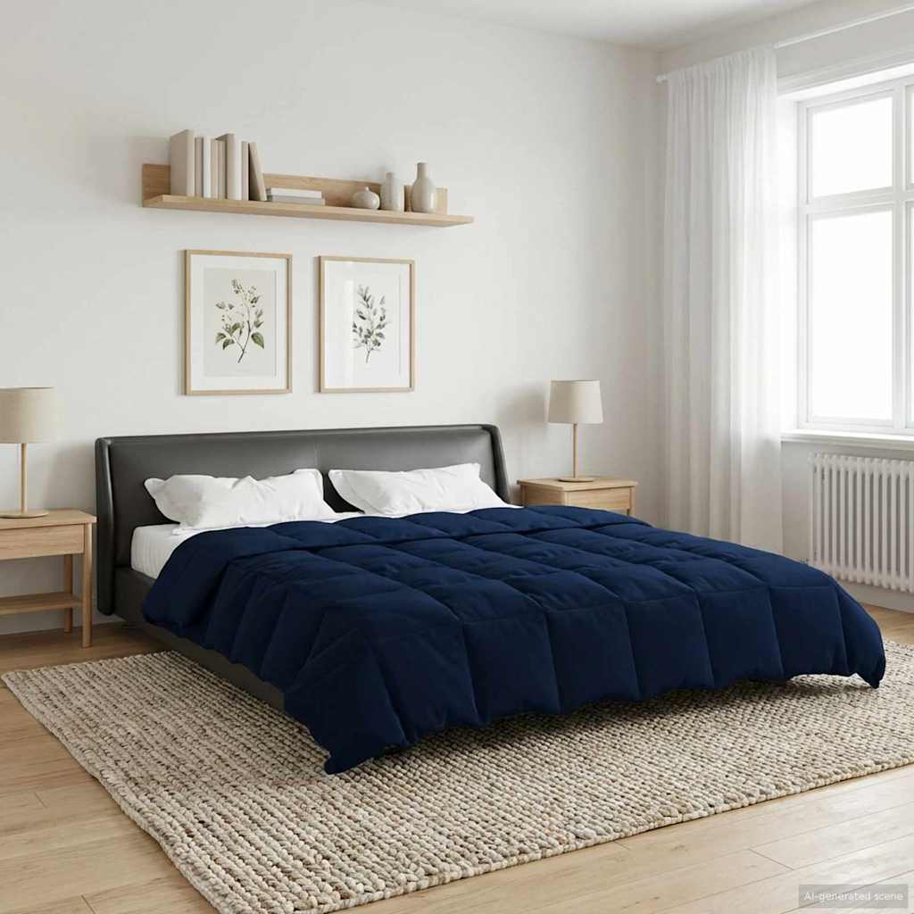 vidaXL Winter Dekbed Gekwilt Zwart 200 x 200 cm Microfiber