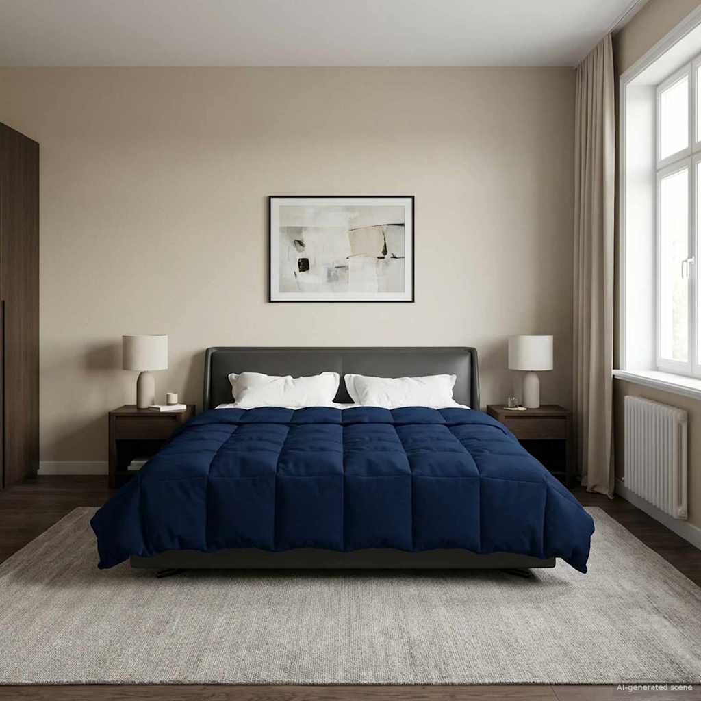 vidaXL Winter Dekbed Gekwilt Zwart 200 x 200 cm Microfiber