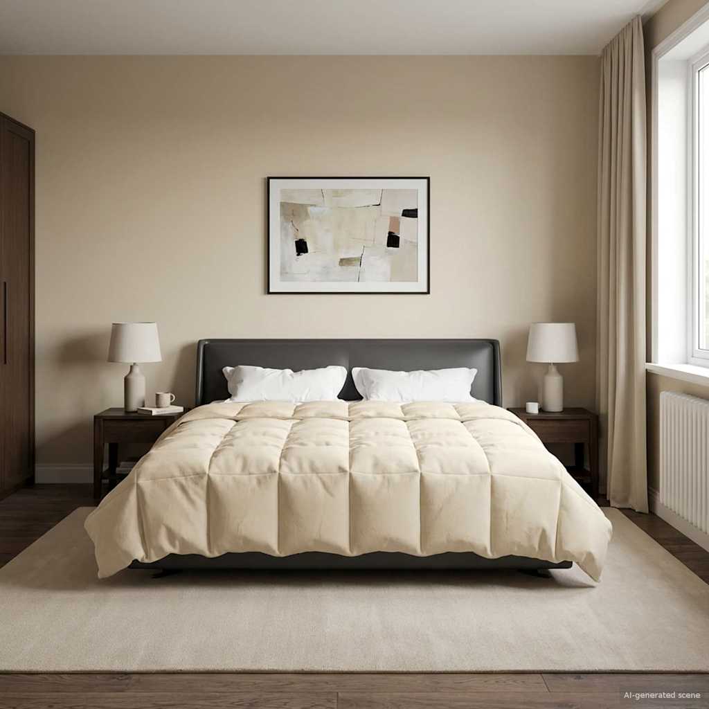 vidaXL Winter Dekbed Gekwilt Zwart 200 x 200 cm Microfiber