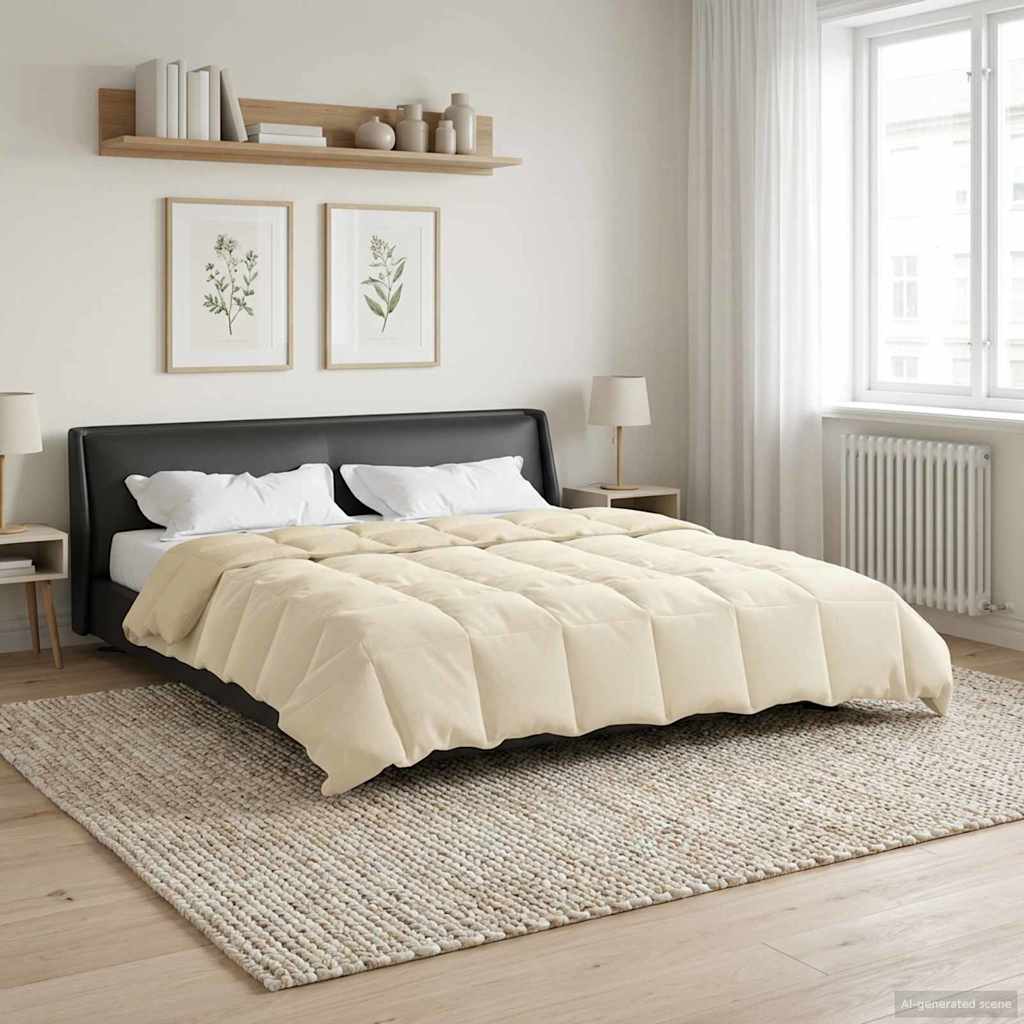 vidaXL Winter Dekbed Gekwilt Zwart 200 x 200 cm Microfiber