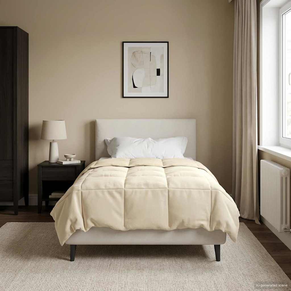 vidaXL Winter Dekbed Gekwilt Zwart 200 x 200 cm Microfiber