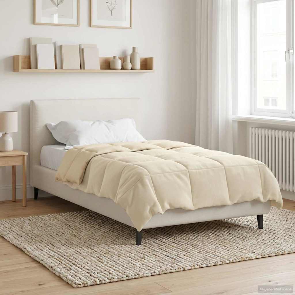 vidaXL Winter Dekbed Gekwilt Zwart 200 x 200 cm Microfiber