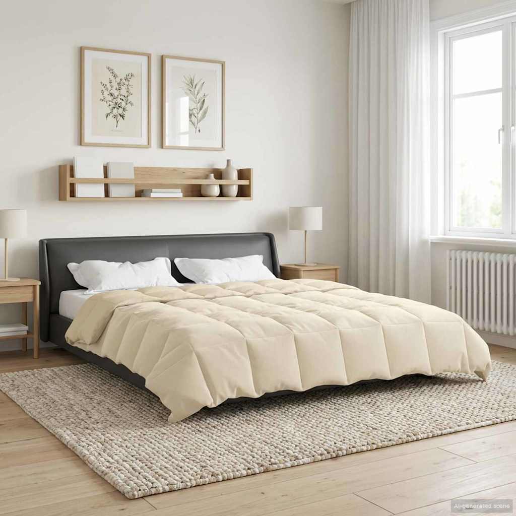 vidaXL Winter Dekbed Gekwilt Zwart 200 x 200 cm Microfiber