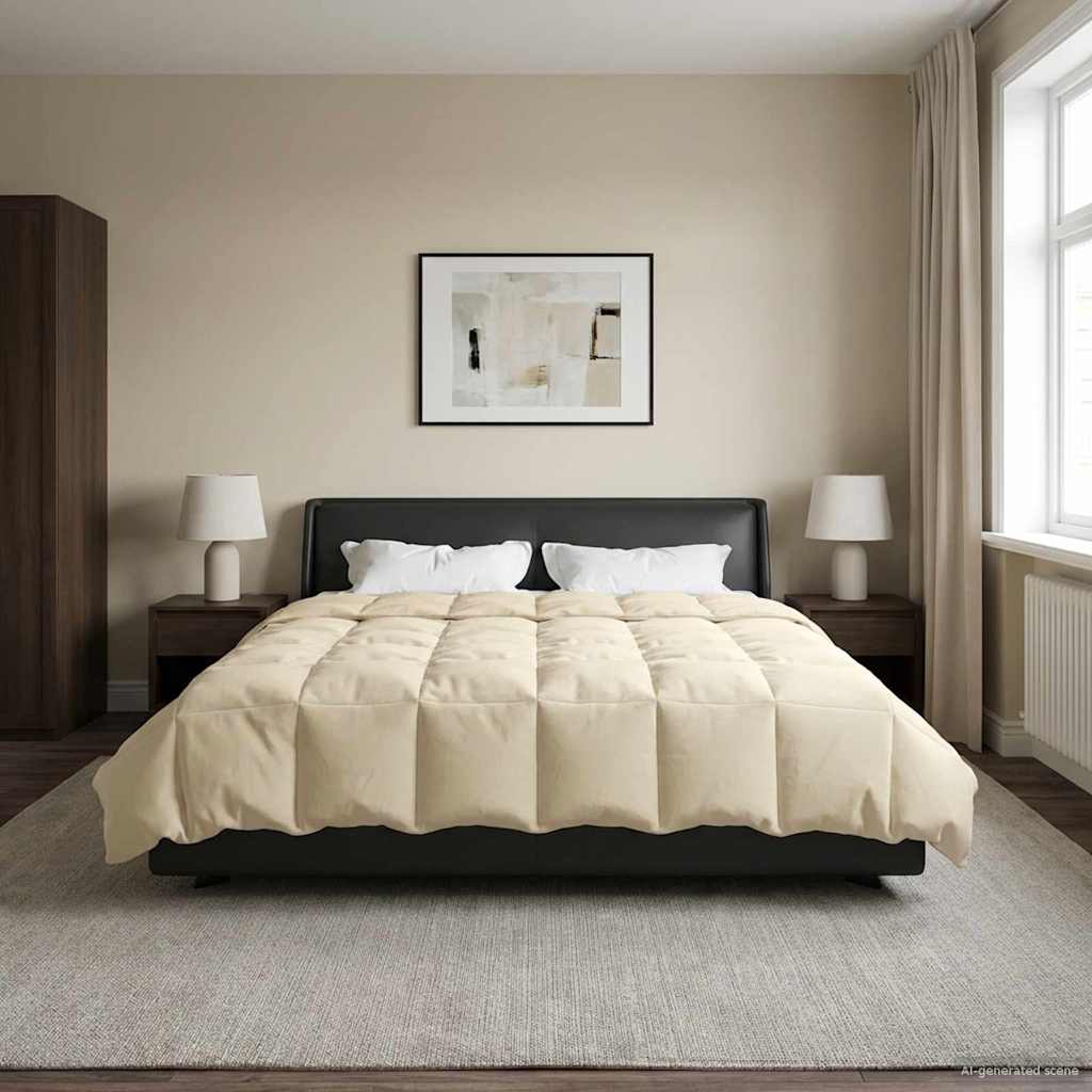 vidaXL Winter Dekbed Gekwilt Zwart 200 x 200 cm Microfiber