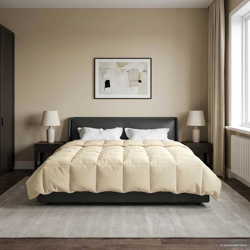 vidaXL Winter Dekbed Gekwilt Zwart 200 x 200 cm Microfiber