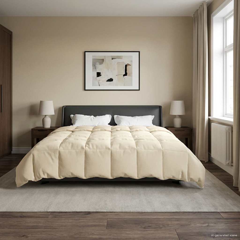 vidaXL Winter Dekbed Gekwilt Zwart 200 x 200 cm Microfiber