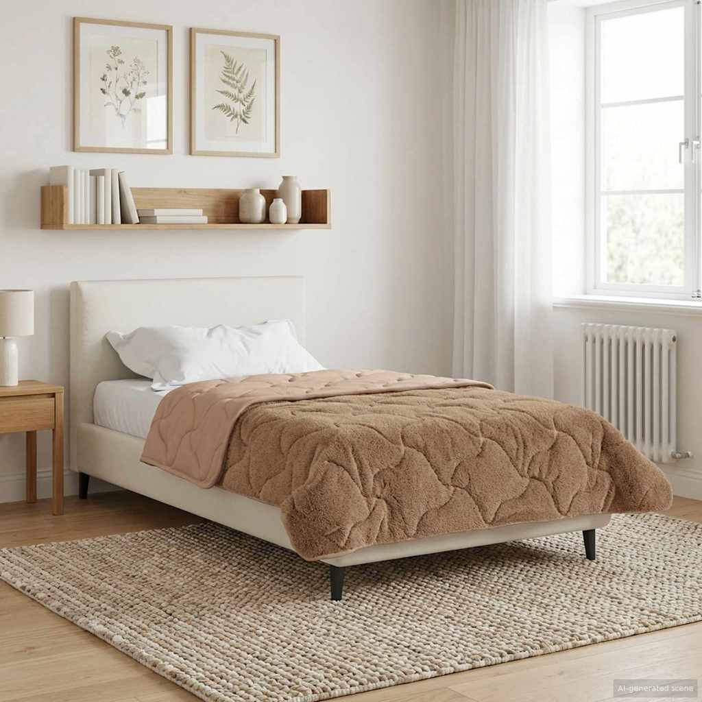 vidaXL Zomer Dekbed Roze 135 x 200 cm Microfiber en Teddy fleece