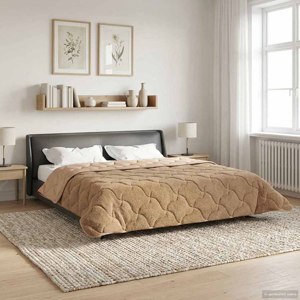 vidaXL Zomer Dekbed Roze 135 x 200 cm Microfiber en Teddy fleece