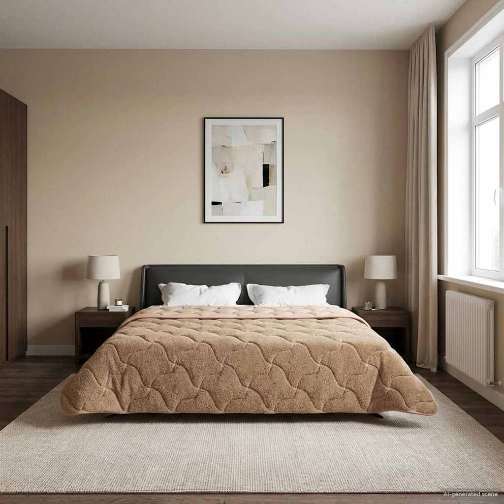 vidaXL Zomer Dekbed Roze 135 x 200 cm Microfiber en Teddy fleece