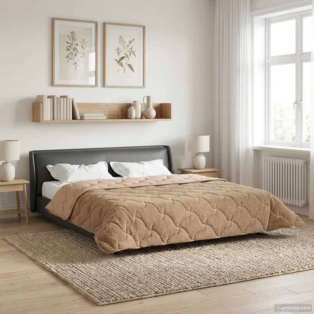 vidaXL Zomer Dekbed Roze 135 x 200 cm Microfiber en Teddy fleece