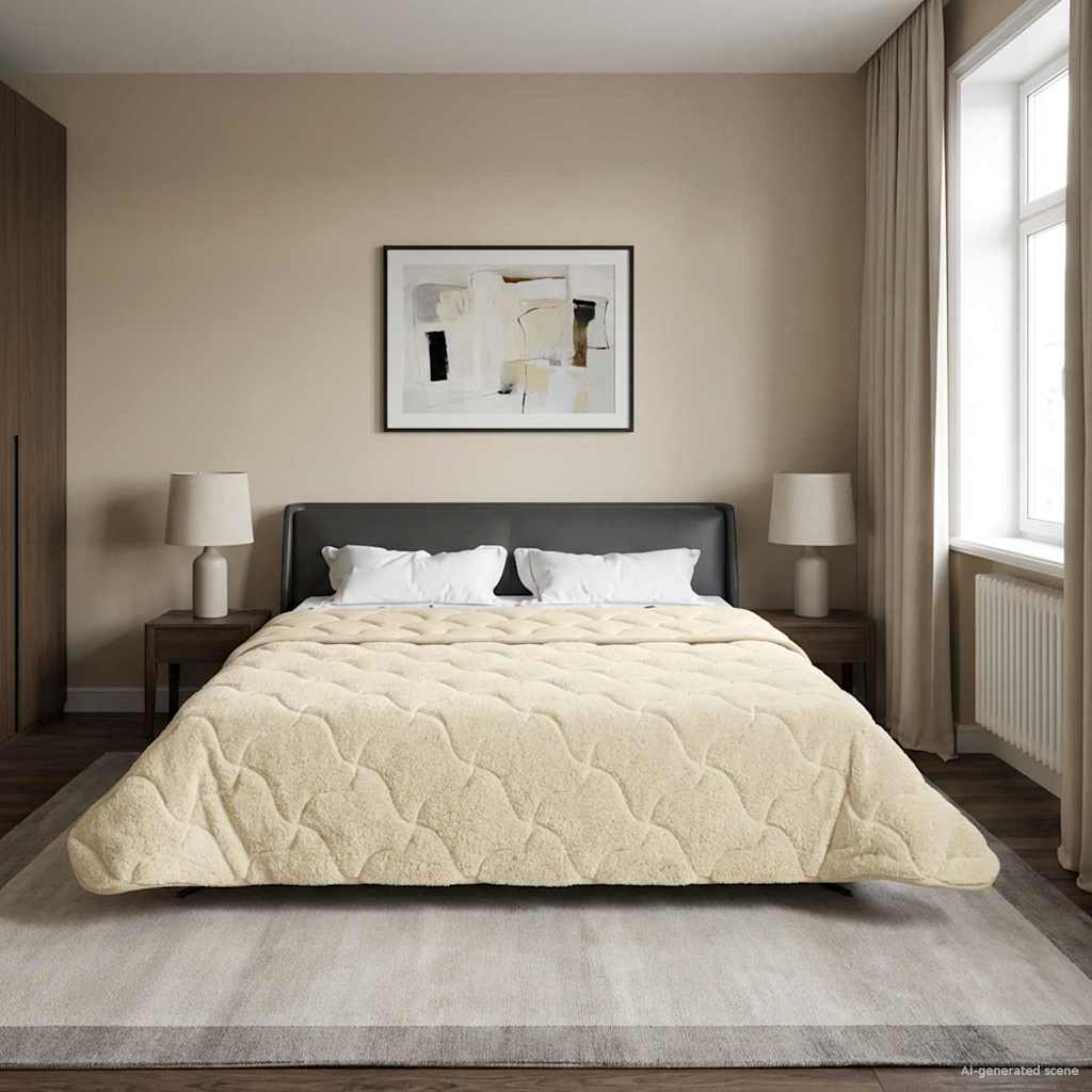 vidaXL Zomer Dekbed Roze 135 x 200 cm Microfiber en Teddy fleece
