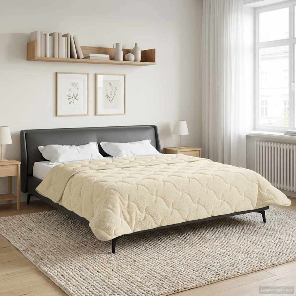 vidaXL Zomer Dekbed Roze 135 x 200 cm Microfiber en Teddy fleece