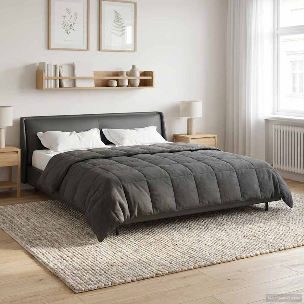 vidaXL Vol jaar dekbed Taupe 140 x 220 cm Microfiber en Teddy fleece