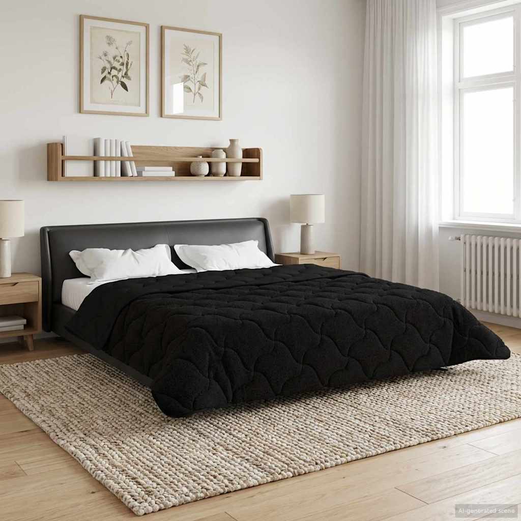 vidaXL Vol jaar dekbed Taupe 140 x 220 cm Microfiber en Teddy fleece