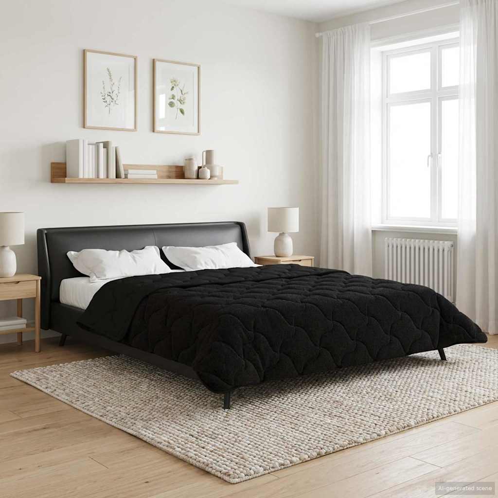 vidaXL Vol jaar dekbed Taupe 140 x 220 cm Microfiber en Teddy fleece