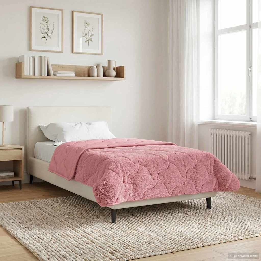vidaXL Vol jaar dekbed Taupe 140 x 220 cm Microfiber en Teddy fleece