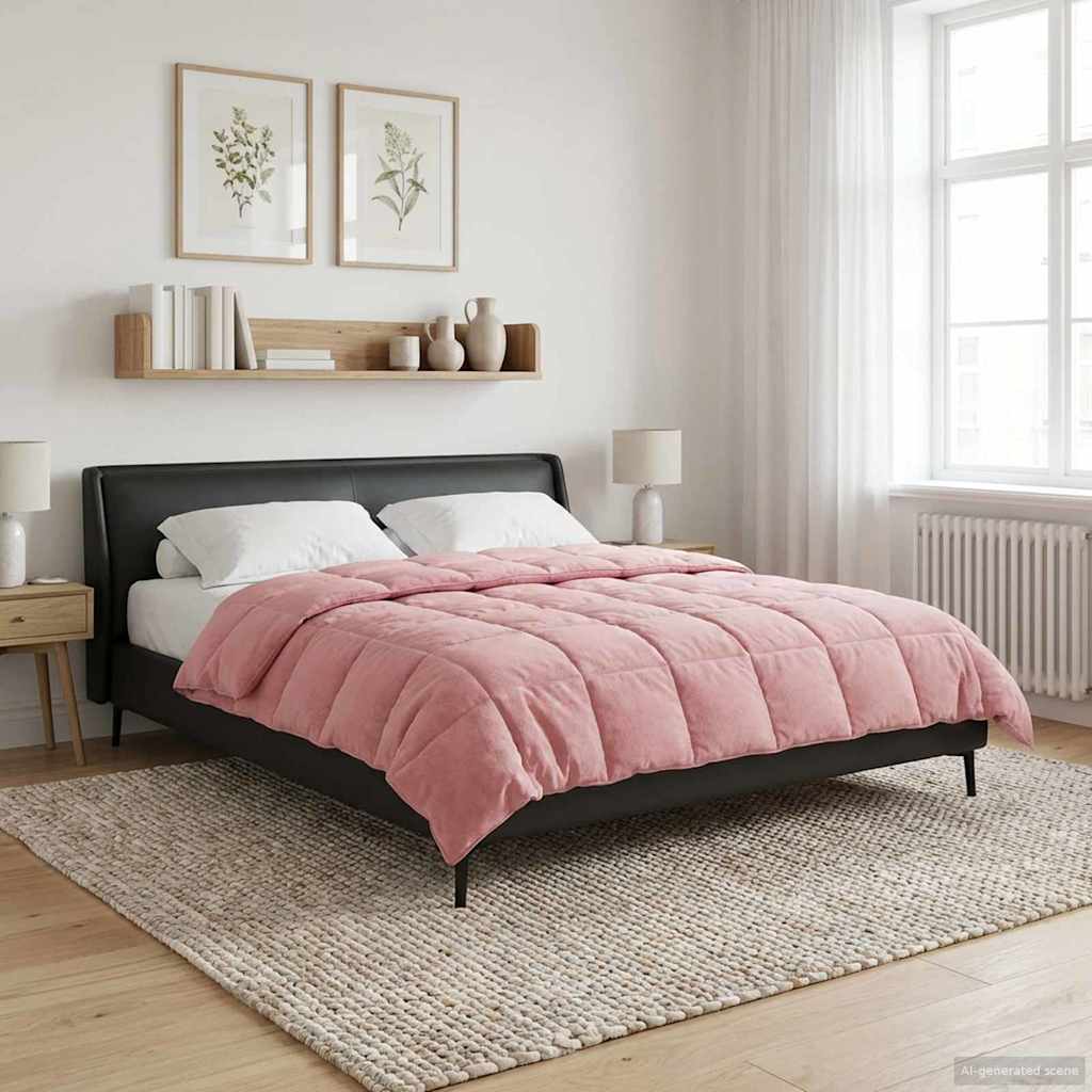 vidaXL Vol jaar dekbed Taupe 140 x 220 cm Microfiber en Teddy fleece
