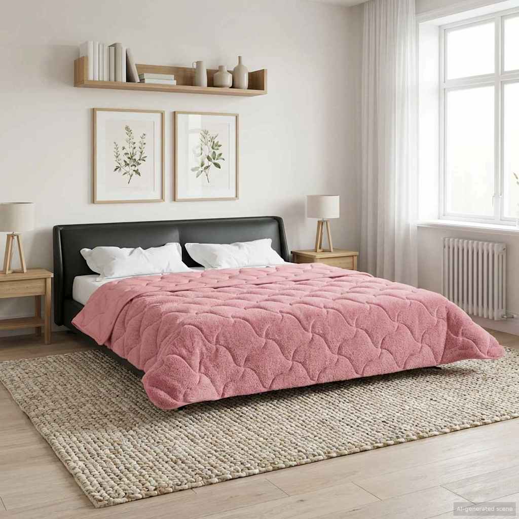 vidaXL Vol jaar dekbed Taupe 140 x 220 cm Microfiber en Teddy fleece