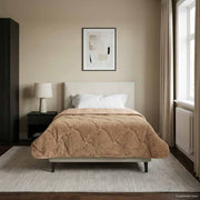 vidaXL Vol jaar dekbed Taupe 140 x 220 cm Microfiber en Teddy fleece