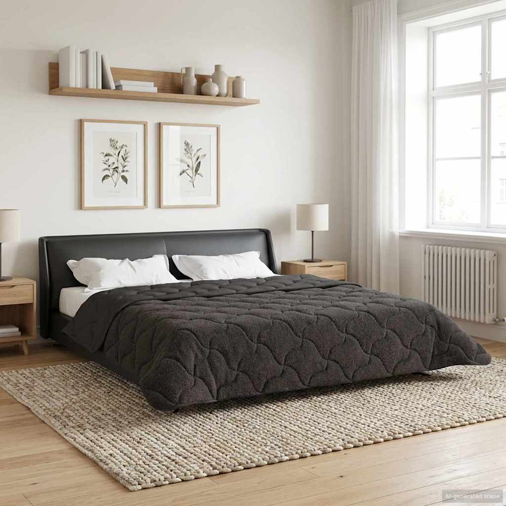 vidaXL Winter Dekbed Gekwilt Lichtgrijs 135 x 200 cm