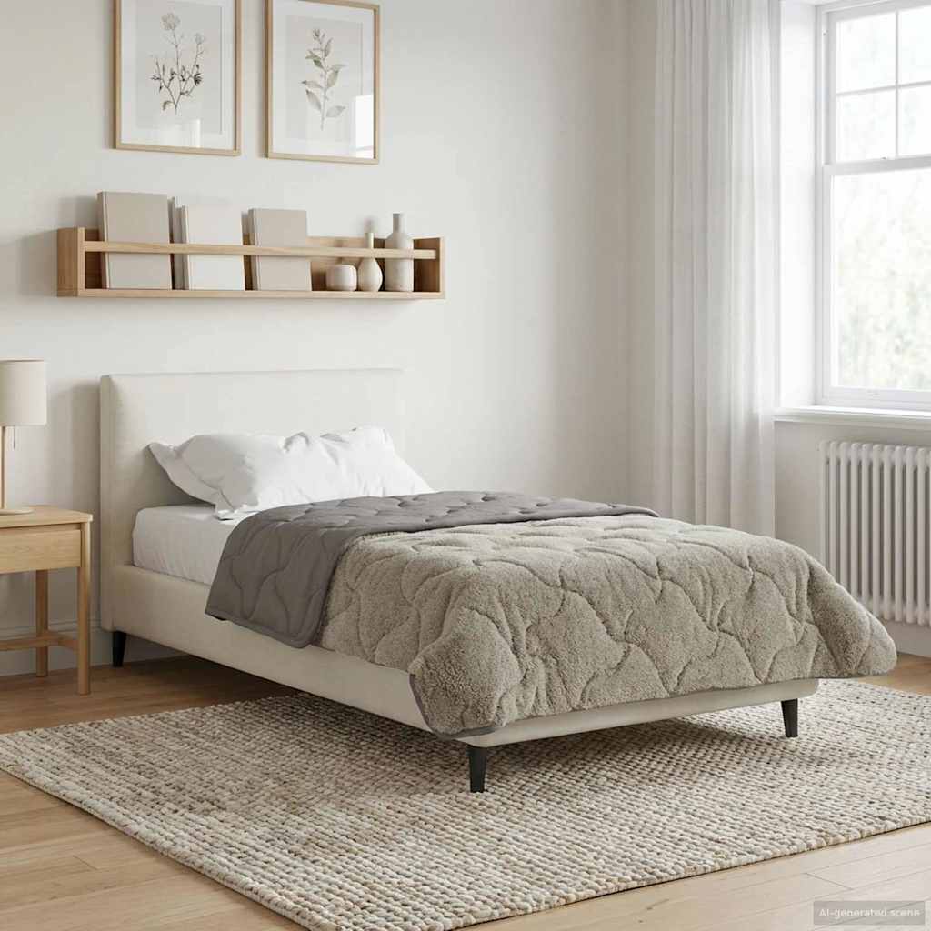 vidaXL Winter Dekbed Gekwilt Lichtgrijs 135 x 200 cm