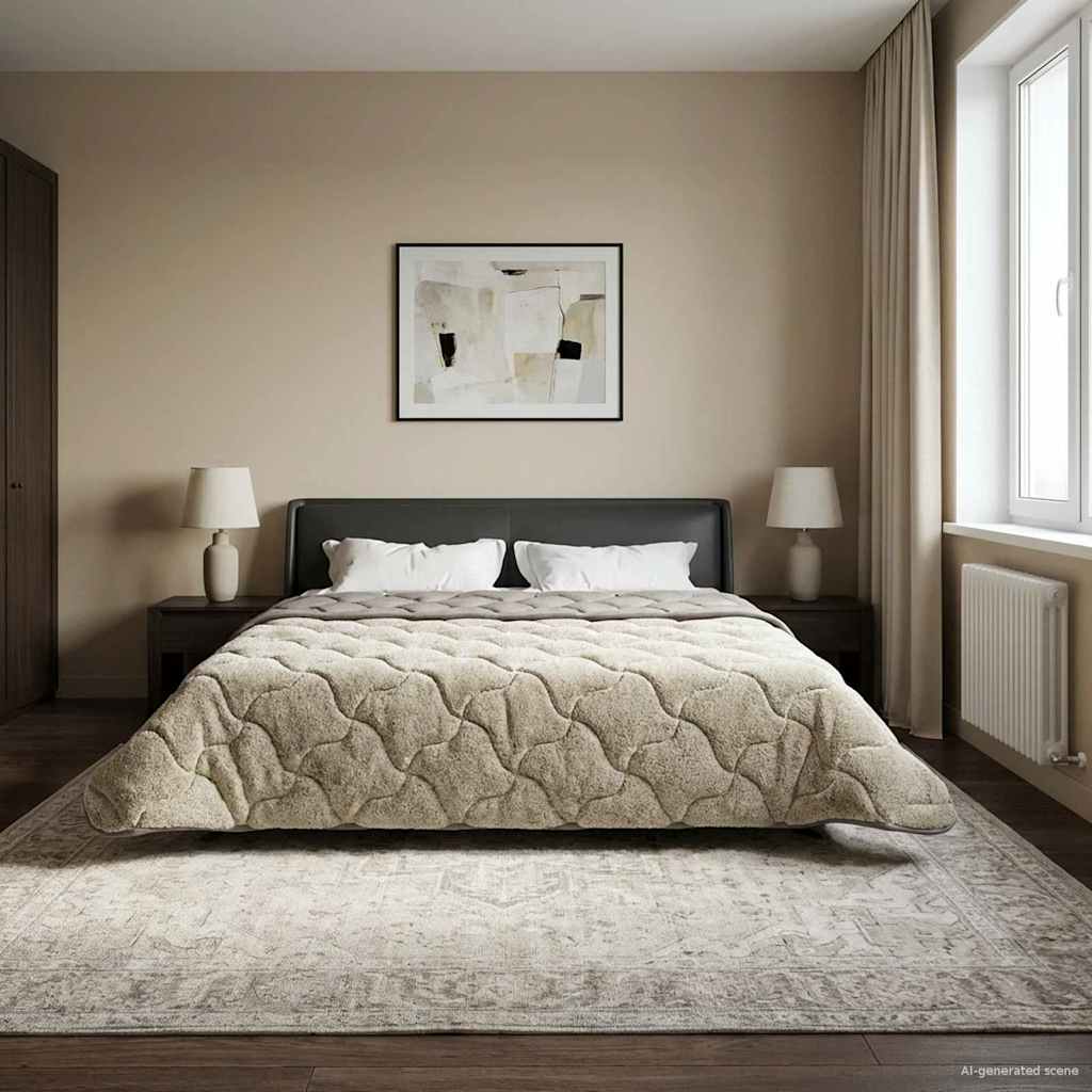 vidaXL Winter Dekbed Gekwilt Lichtgrijs 135 x 200 cm