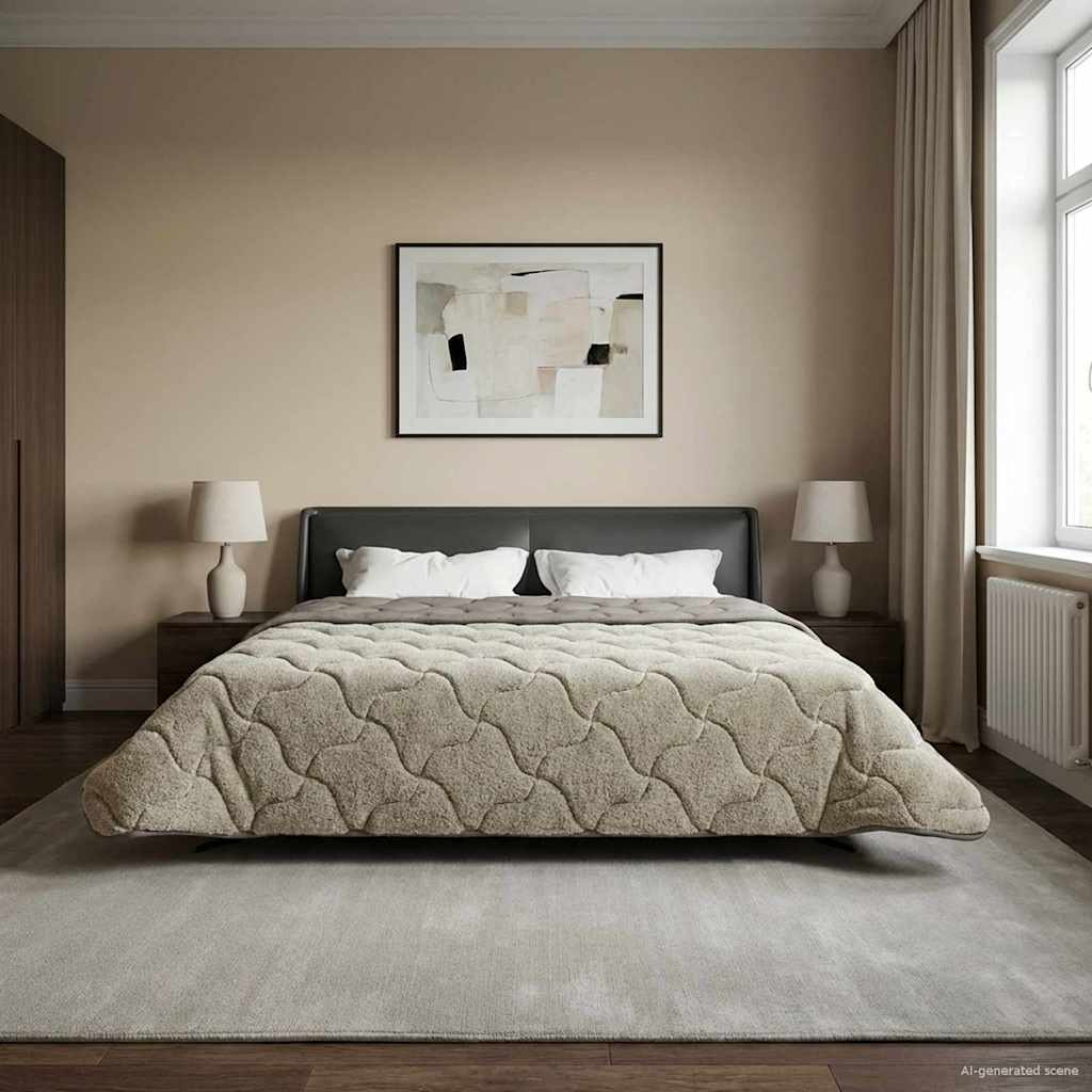 vidaXL Winter Dekbed Gekwilt Lichtgrijs 135 x 200 cm