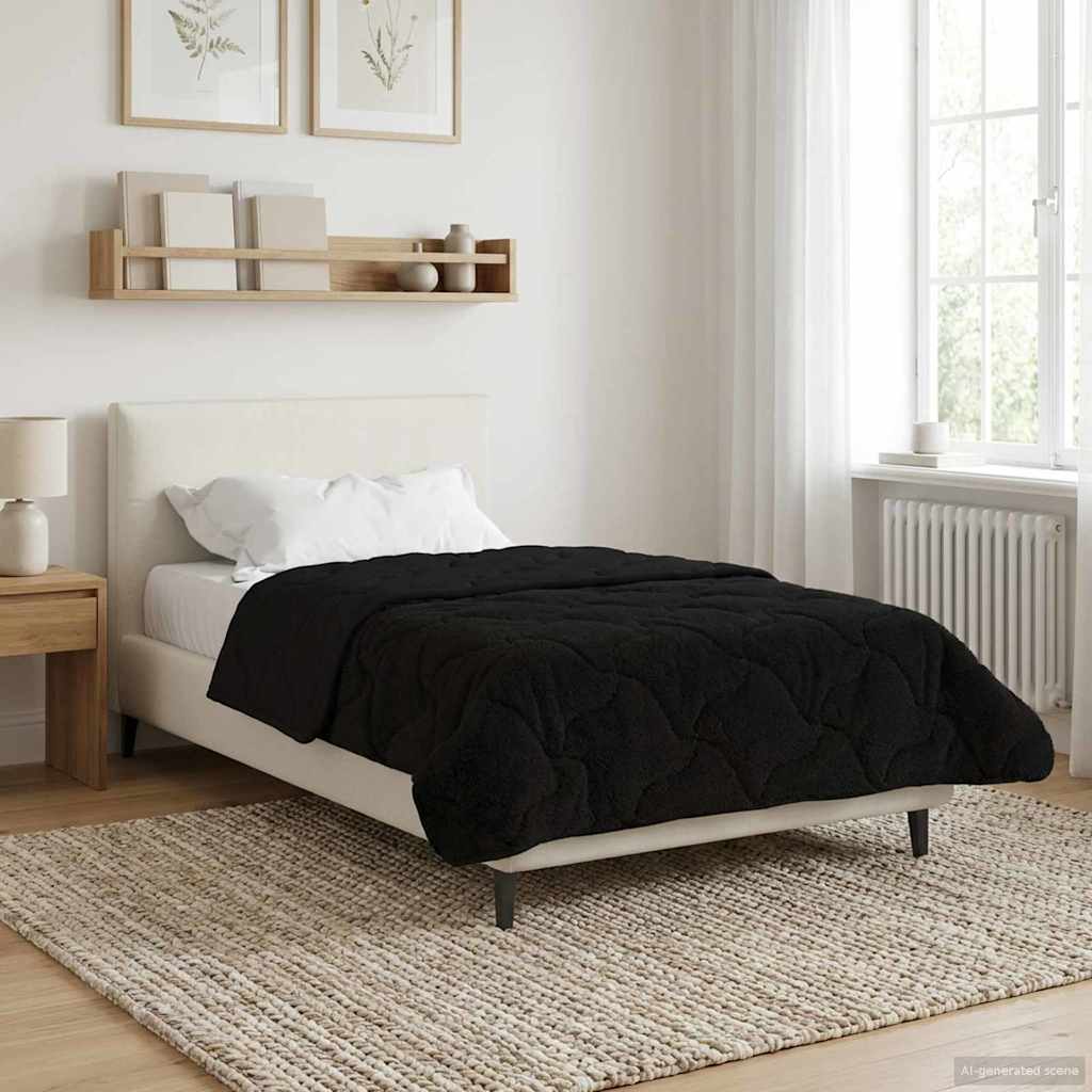 vidaXL Winter Dekbed Gekwilt Lichtgrijs 135 x 200 cm