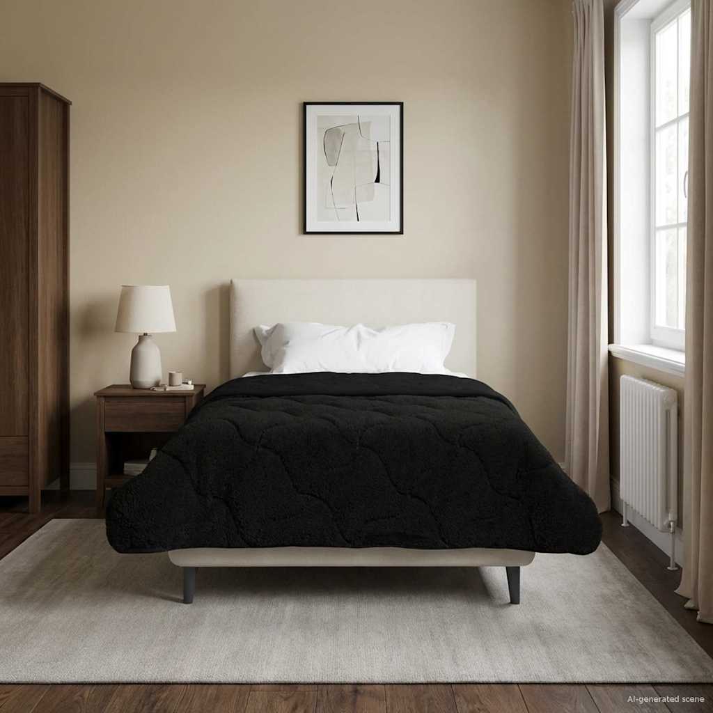 vidaXL Winter Dekbed Gekwilt Lichtgrijs 135 x 200 cm