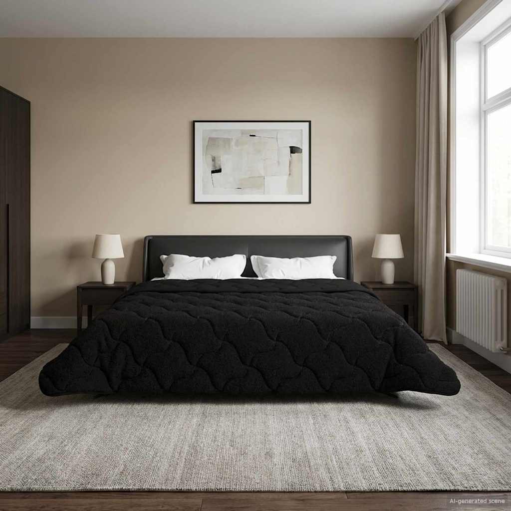 vidaXL Winter Dekbed Gekwilt Lichtgrijs 135 x 200 cm