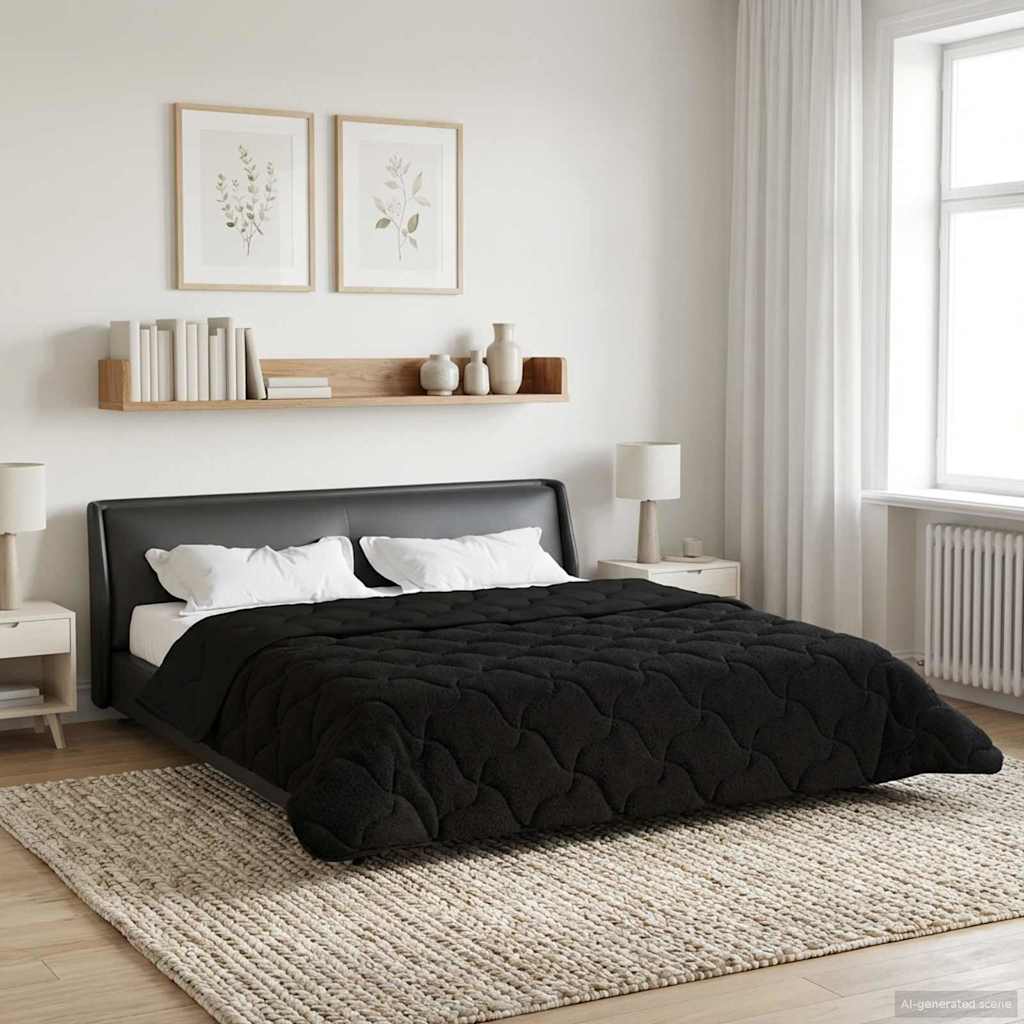 vidaXL Winter Dekbed Gekwilt Lichtgrijs 135 x 200 cm