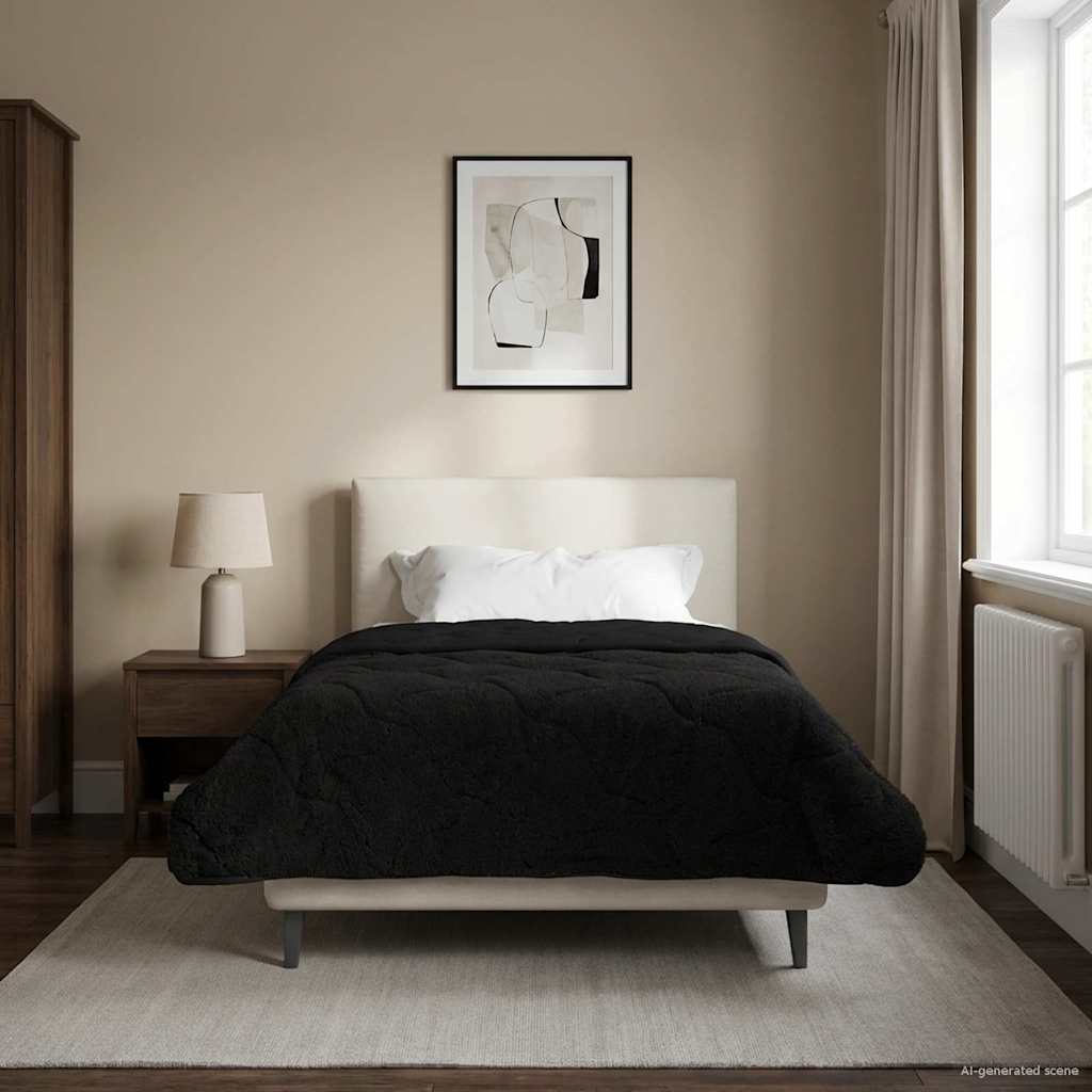 vidaXL Winter Dekbed Gekwilt Lichtgrijs 135 x 200 cm