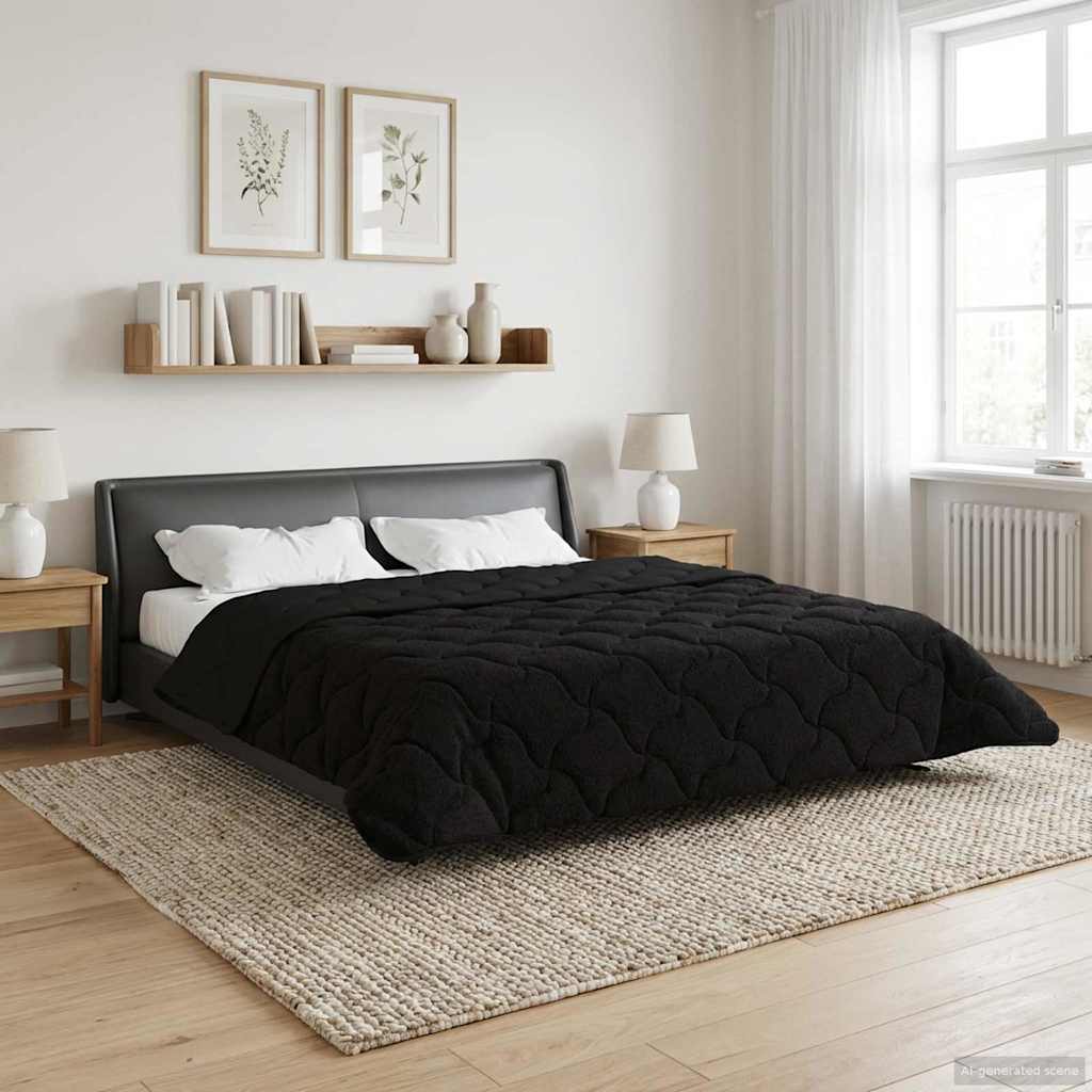 vidaXL Winter Dekbed Gekwilt Lichtgrijs 135 x 200 cm