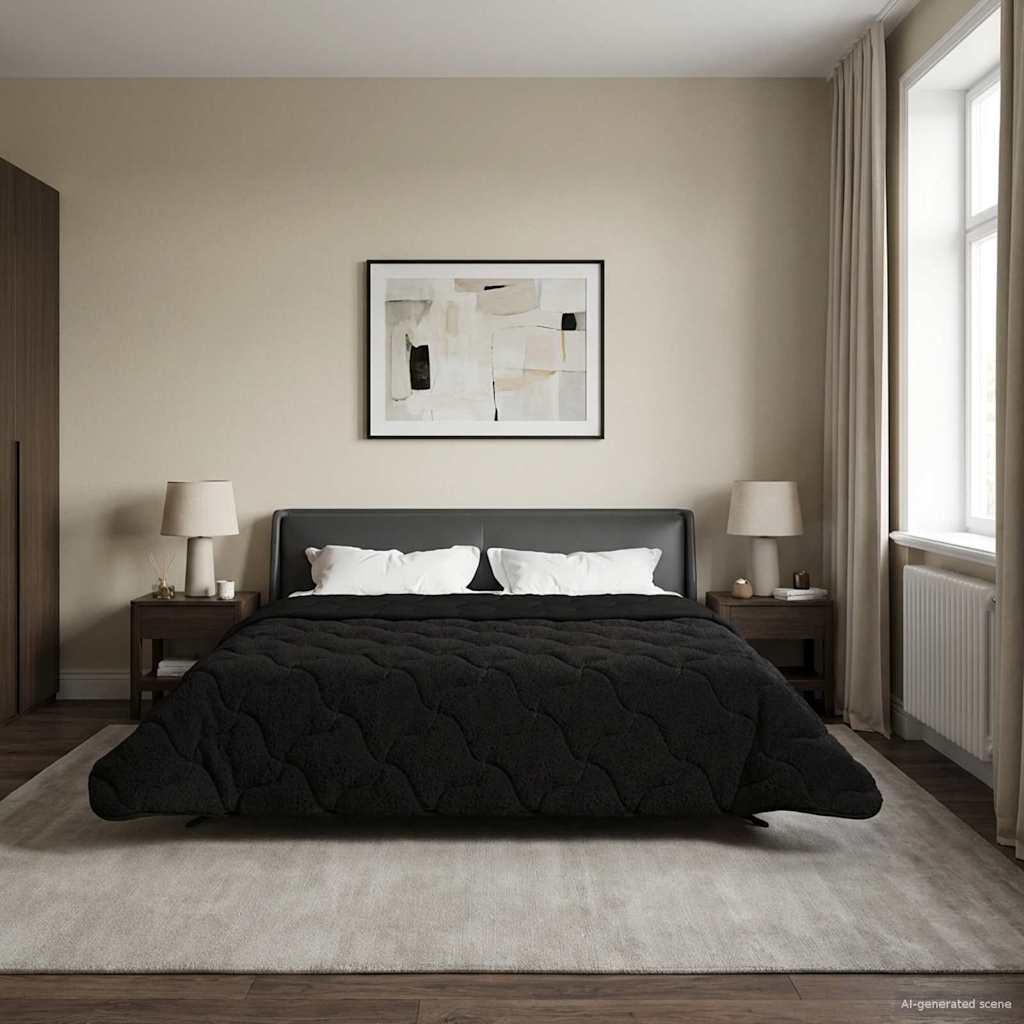 vidaXL Winter Dekbed Gekwilt Lichtgrijs 135 x 200 cm