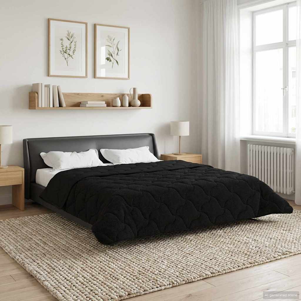 vidaXL Winter Dekbed Gekwilt Lichtgrijs 135 x 200 cm