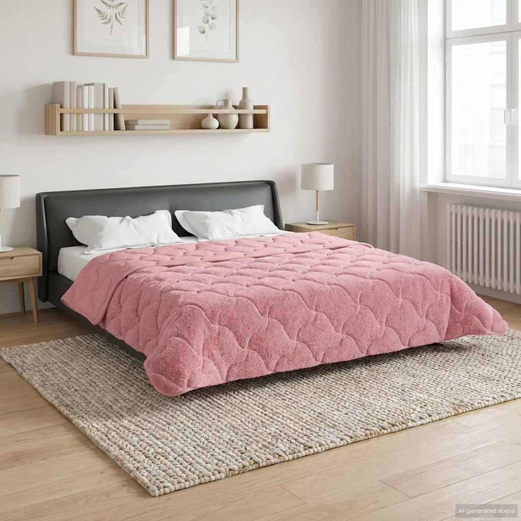 vidaXL Winter Dekbed Gekwilt Lichtgrijs 135 x 200 cm