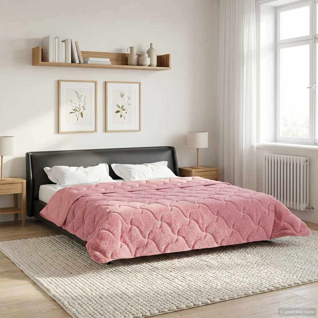 vidaXL Winter Dekbed Gekwilt Lichtgrijs 135 x 200 cm