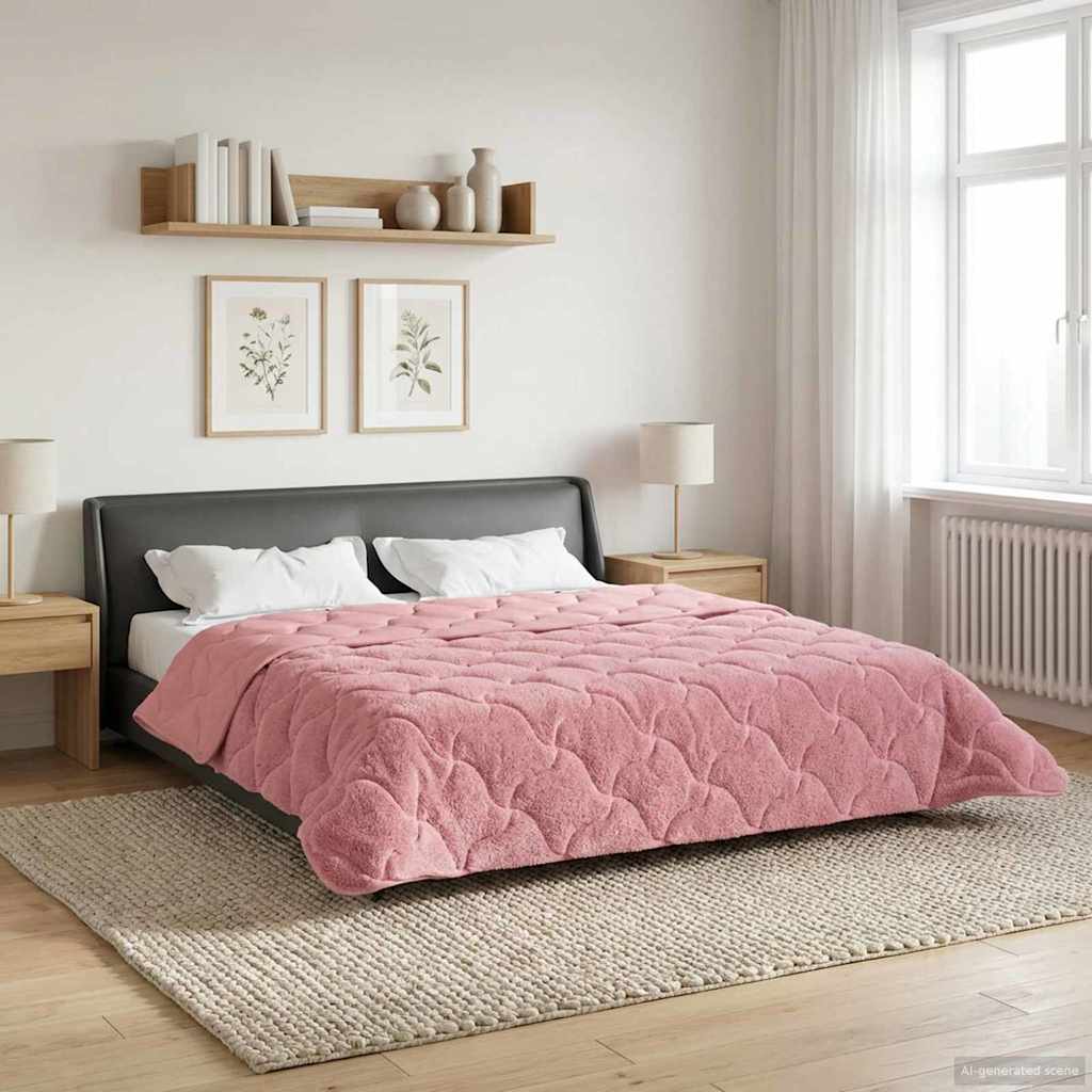vidaXL Winter Dekbed Gekwilt Lichtgrijs 135 x 200 cm